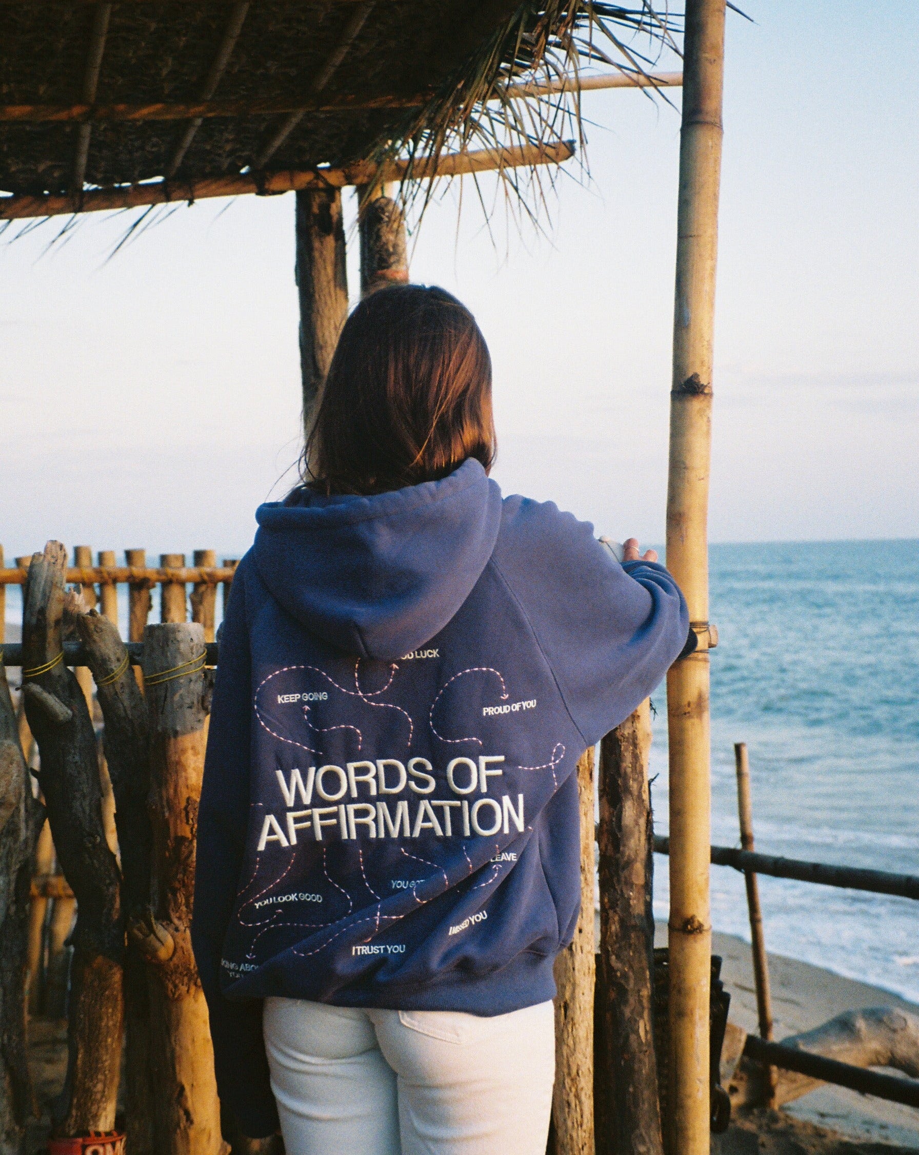 "Words of Affirmation" Oversized Lux Hoodie in Blue - Image 11