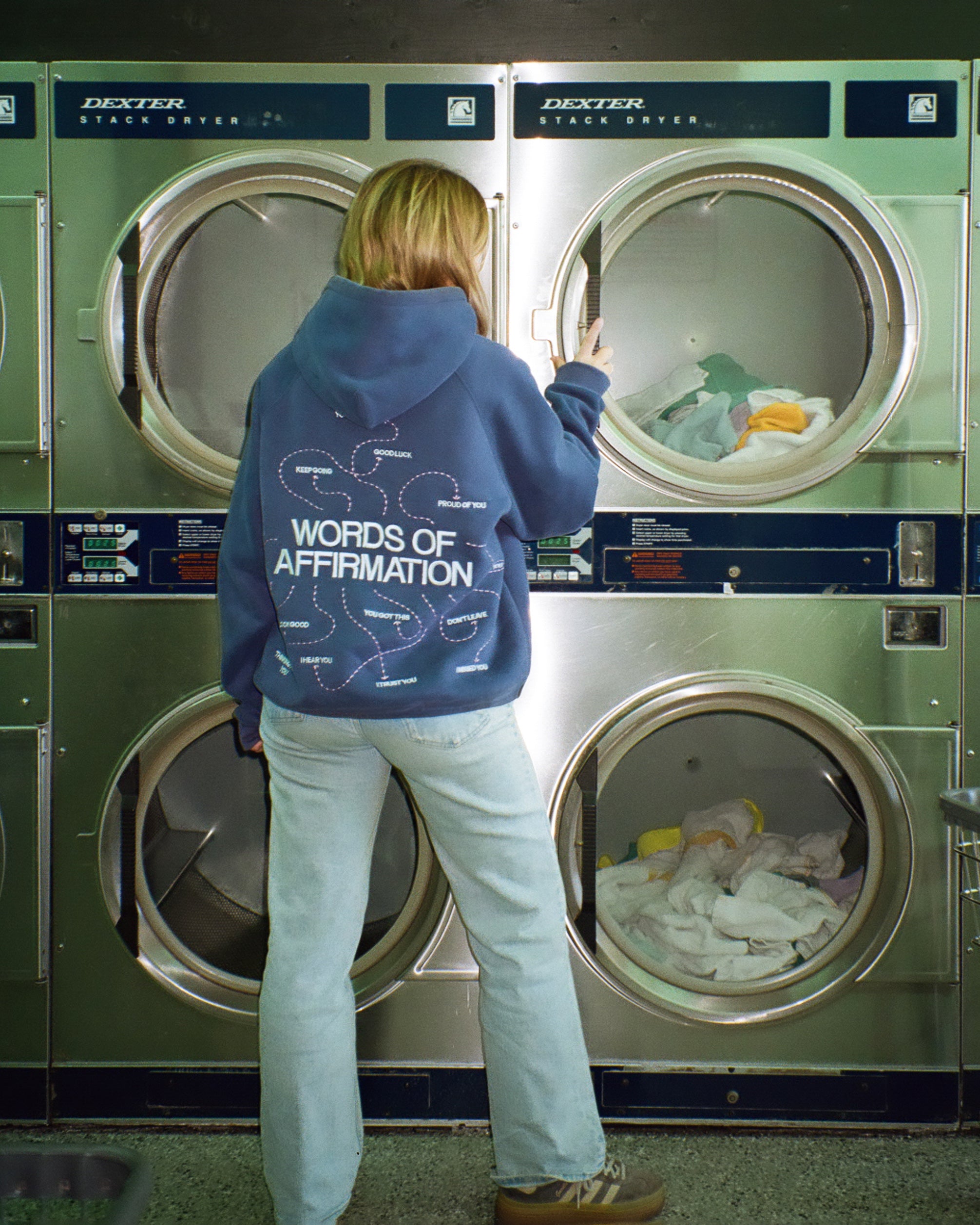 "Words of Affirmation" Oversized Lux Hoodie in Blue - Image 19