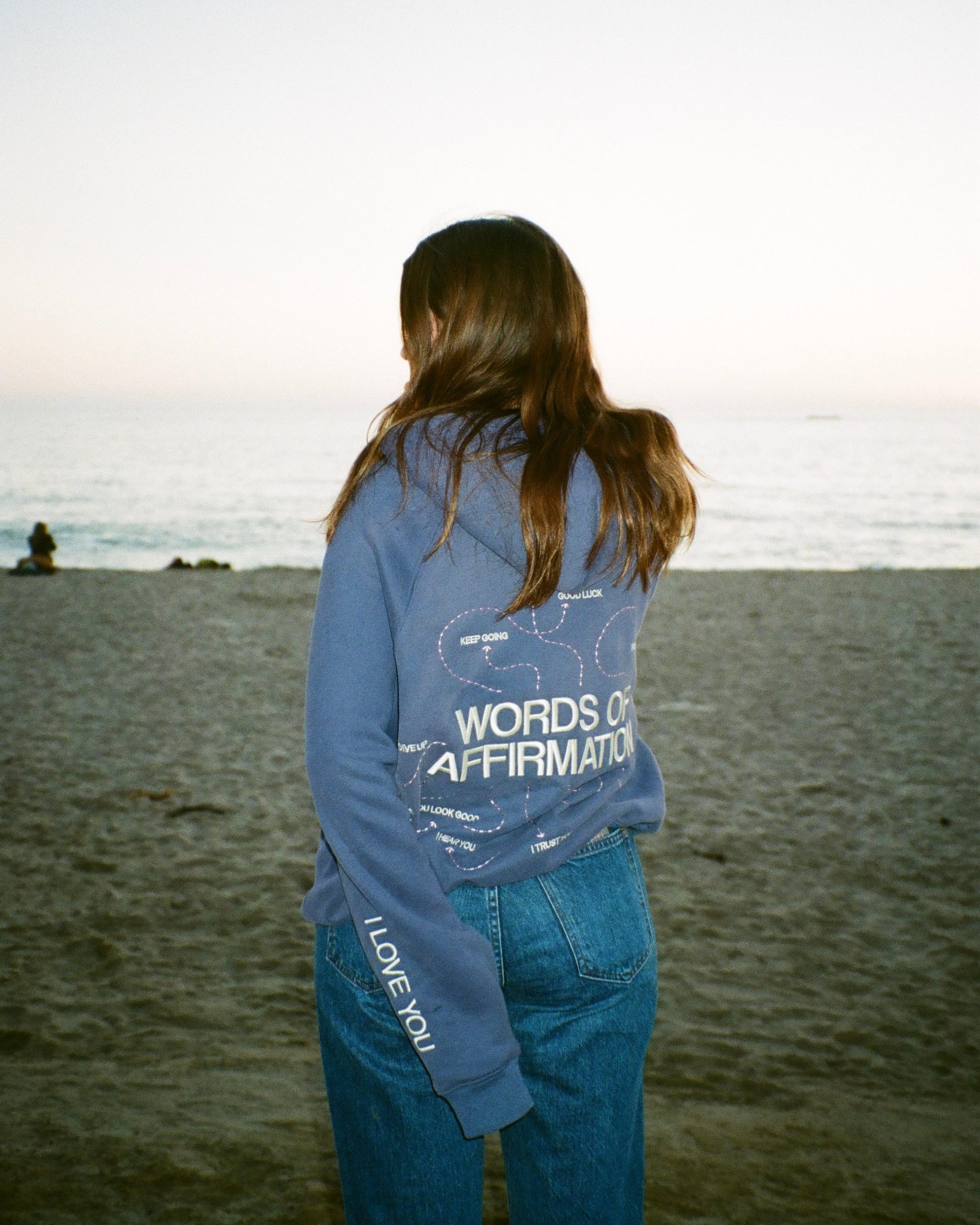 "Words of Affirmation" Oversized Lux Hoodie in Blue - Image 13