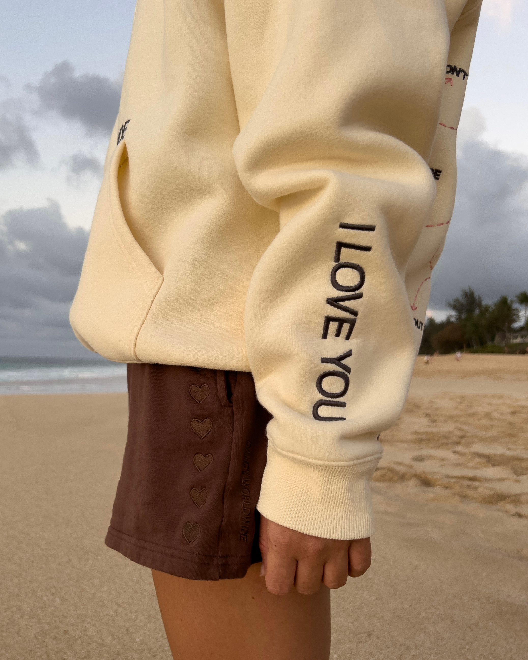 "Words of Affirmation" Oversized Lux Hoodie in Cream - Image 10