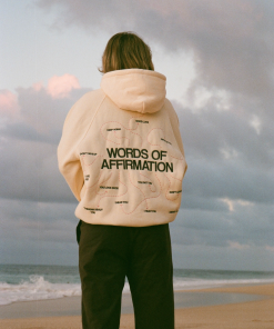 "Words of Affirmation" Oversized Lux Hoodie in Cream