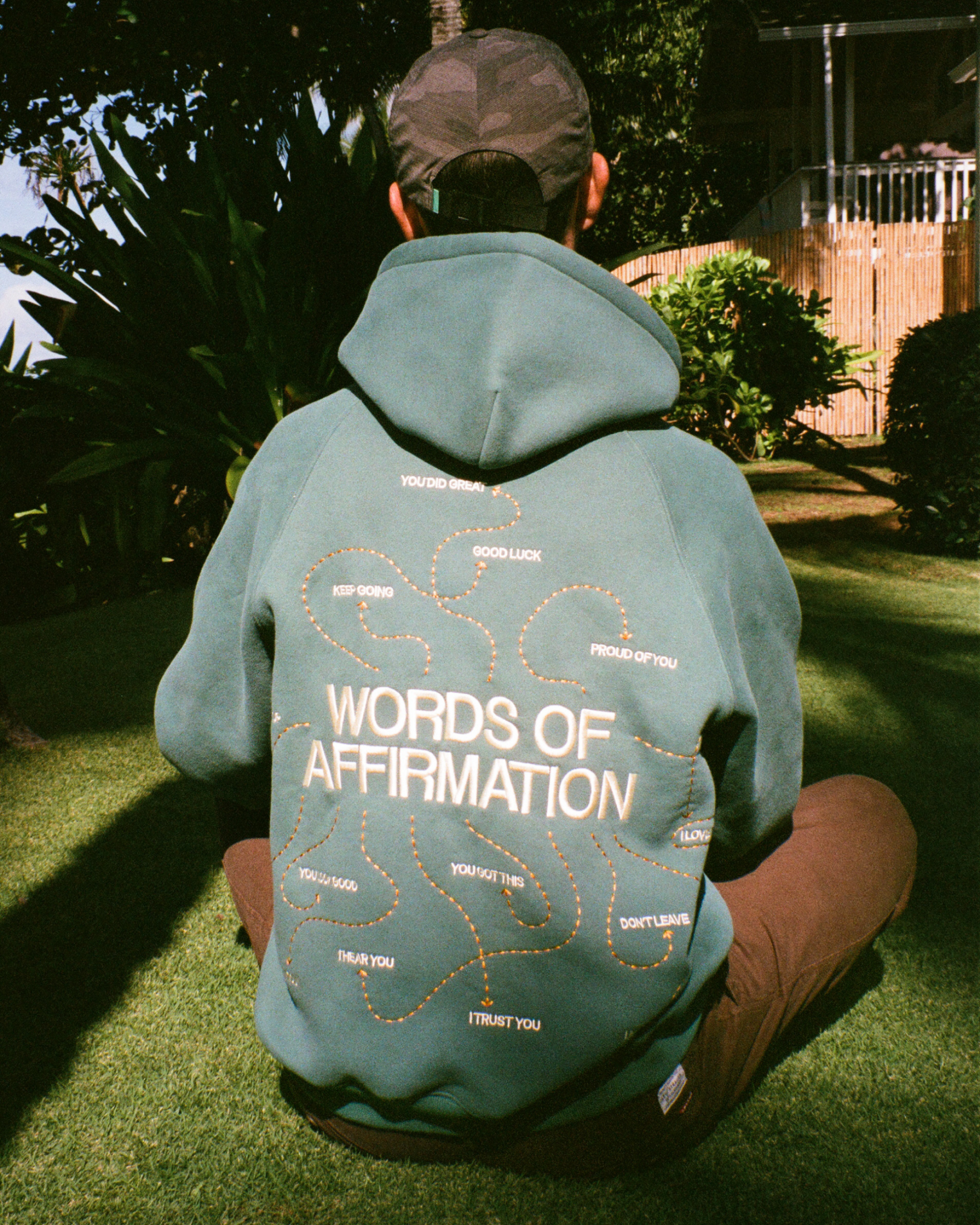 "Words of Affirmation" Oversized Lux Hoodie in Green - Image 9