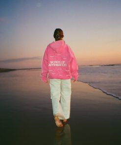 "Words of Affirmation" Oversized Lux Hoodie in Vintage Washed Pink
